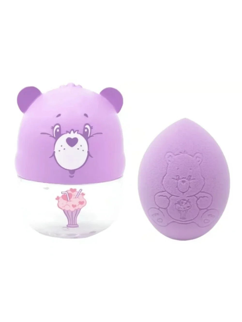 Care Bears Impressions Makeup Sponge & Travel Case Trio Set Blue Pink Purple